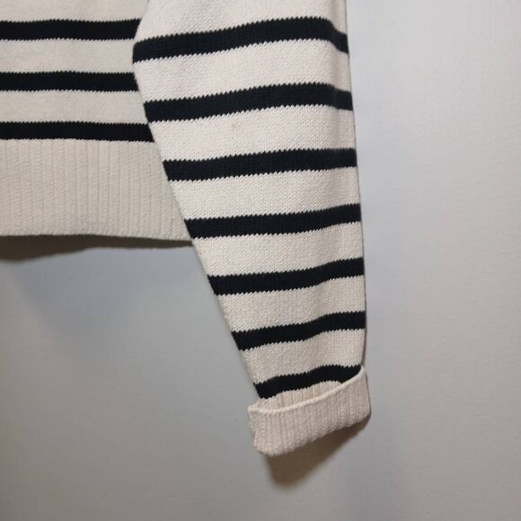 Reformation womens small organic cotton sweater cream black boxy spring summer - Picture 4 of 9